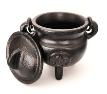 Carregar imagem no visualizador da galeria, Caldeirão de Ferro Forjado com Pentagrama 7,5cm