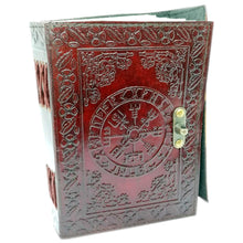 Carregar imagem no visualizador da galeria, Note Book Nórdico Aasatru em Couro, com Ferragens de Latão