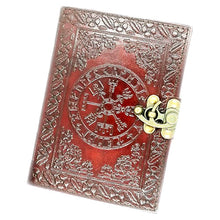 Carregar imagem no visualizador da galeria, Note Book Nórdico Aasatru em Couro, com Ferragens de Latão