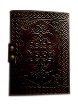 Carregar imagem no visualizador da galeria, Livro das Sombras em Couro, Castanho com Deusa Fertilidade e Ferragens de Latão