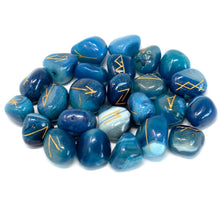 Load image into Gallery viewer, Conjunto de Runas em Pedra Onix Azul
