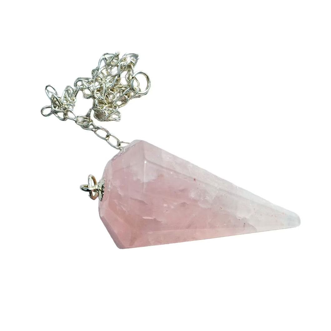 Pêndulo Hexagonal Quartzo Rosa Modelos Sortidos (Imagem Não Vinculativa)