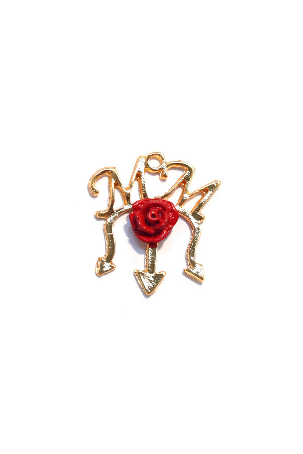 Pingente Tridente Dourado Maria Mulambo c\ Rosa