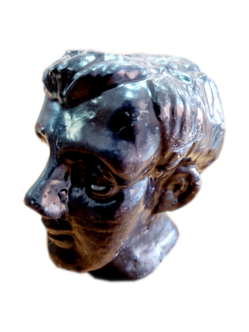 Cabeça de Cera Oca Homem 11x10cm Preta