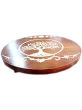 Carregar imagem no visualizador da galeria, Mesa de Altar Redonda Madeira Diam 26cm x 6 Altura
