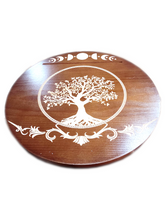 Carregar imagem no visualizador da galeria, Mesa de Altar Redonda Madeira Diam 26cm x 6 Altura
