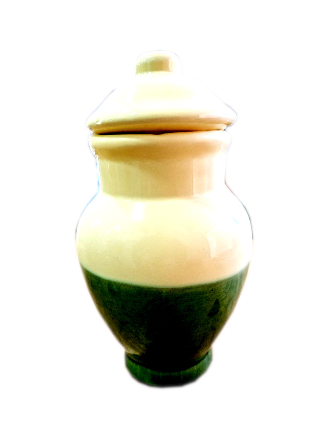 Quartinha de Loiça Sem Asa Amarelo / Verde 18cm (Caboclo / Oxumaré)