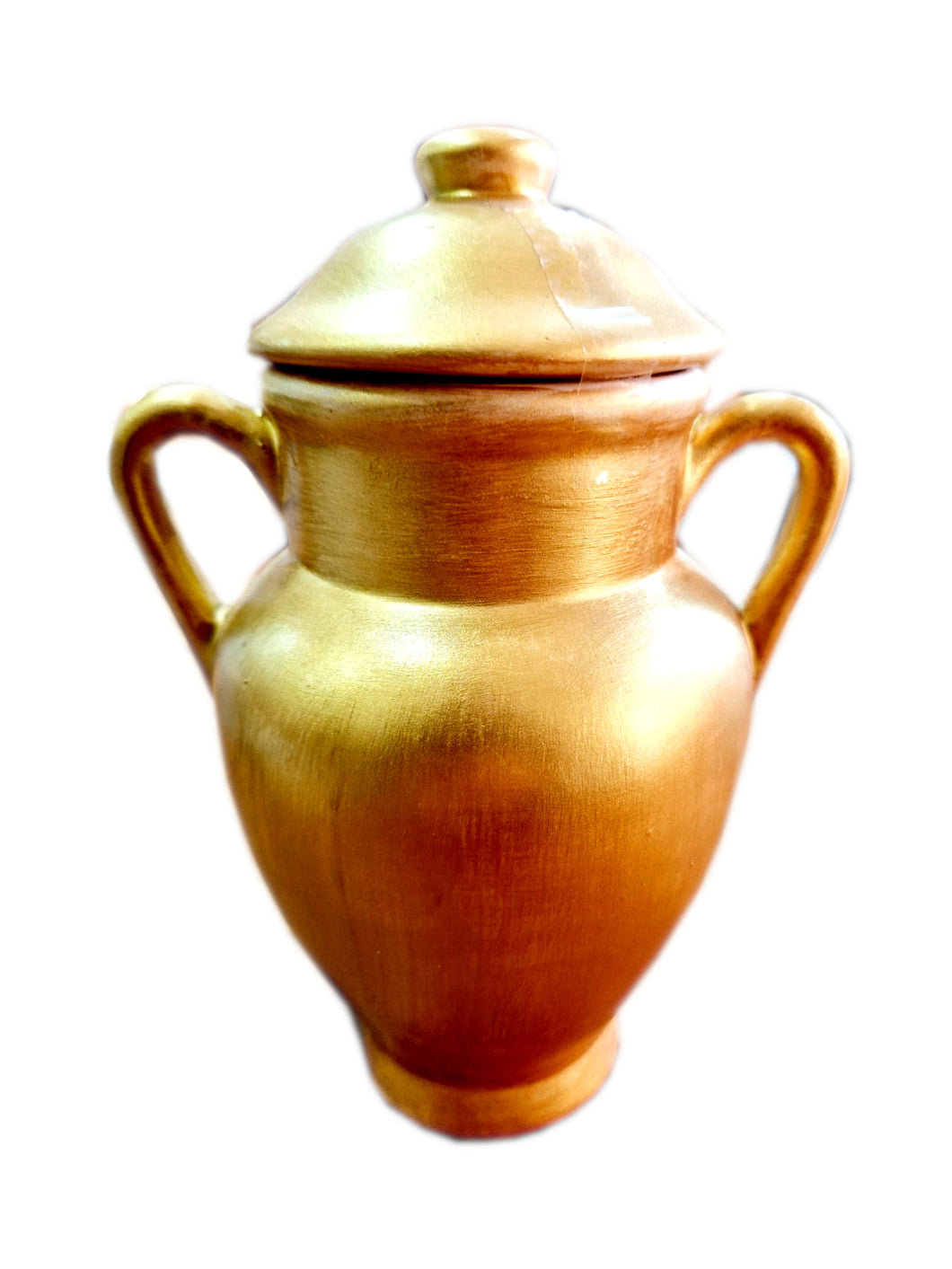 Quartinha de Loiça Com Asa 18cm Dourada ( Oxum / Pombagira)