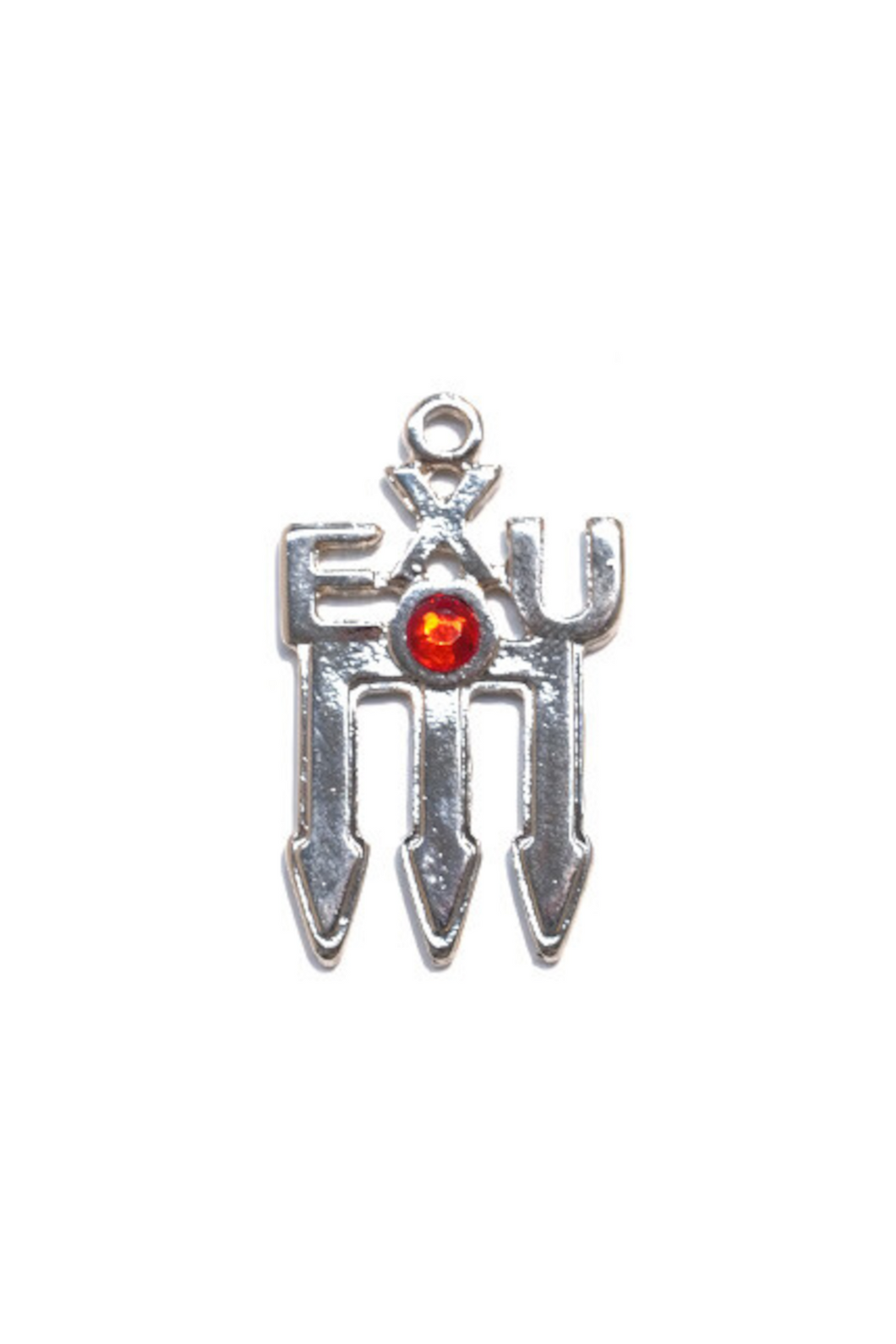 Pingente Tridente Exu Prata com Nome e Brilhante