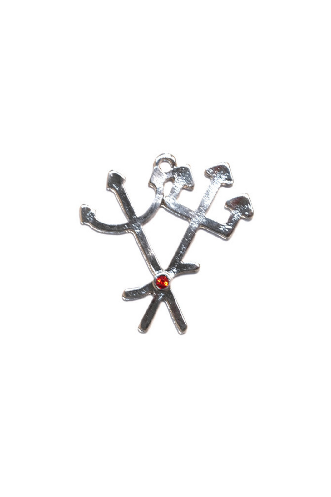 Pingente Tridente Exu / Pombagira Prata com Brilhante