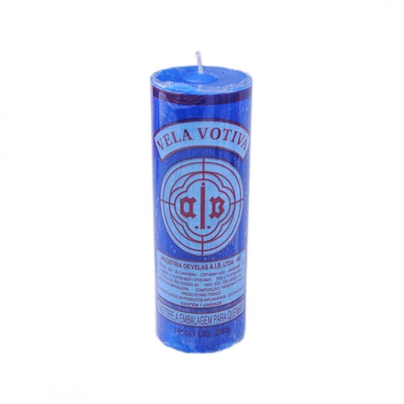 Vela Votiva A/B Azul Escuro 15x3cm