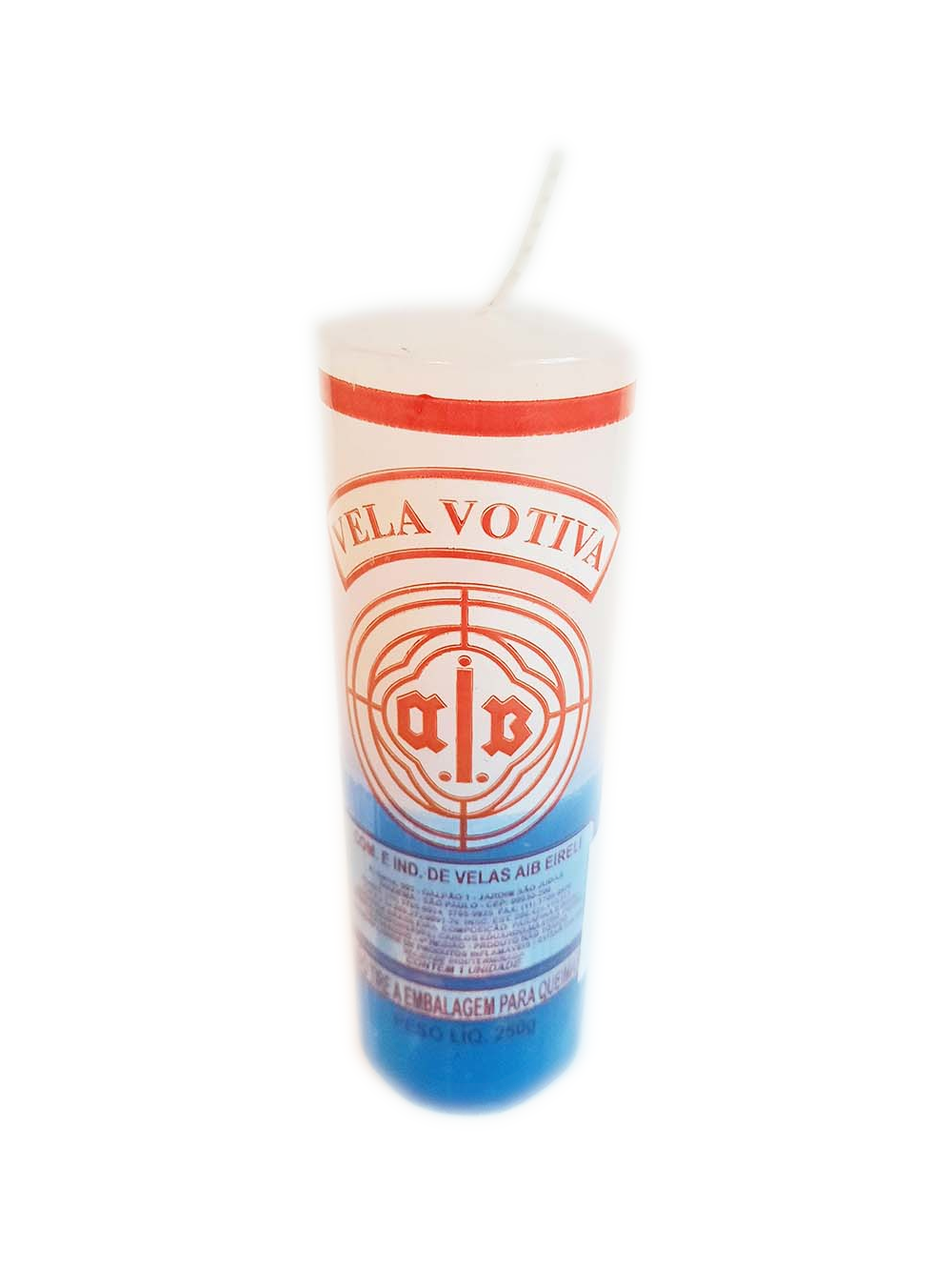 Vela Votiva A/B Branca/Azul 15x3cm