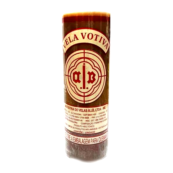 Vela Votiva A/B Castanha 15x3cm