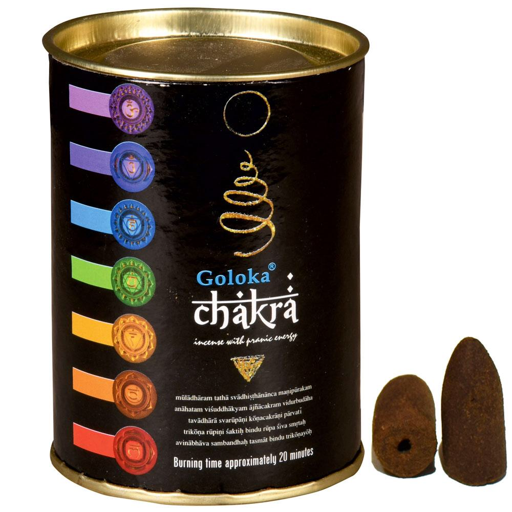 Cones de Incenso de Afluxo Goloka: Chakra com Energia Prânica