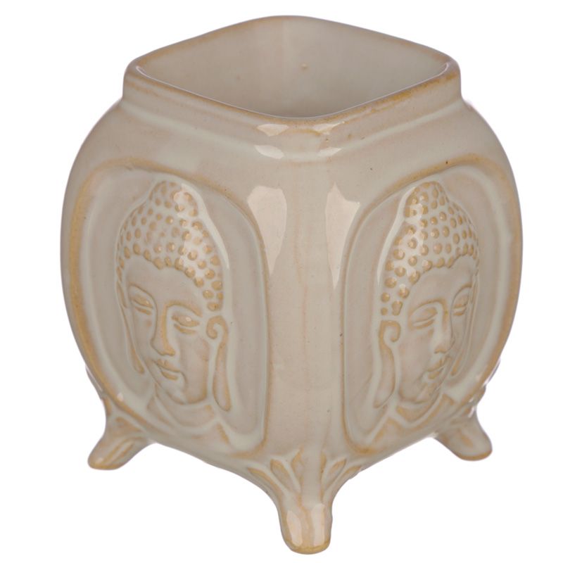 Queimador de Òleo Essencial  Cerâmica Eden - Buda Branco