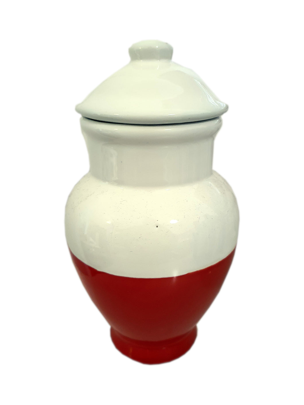 Quartinha de Loiça Sem Asa Vermelha/Branca 18cm (Zé Pilintra / Xangô / Malandro)