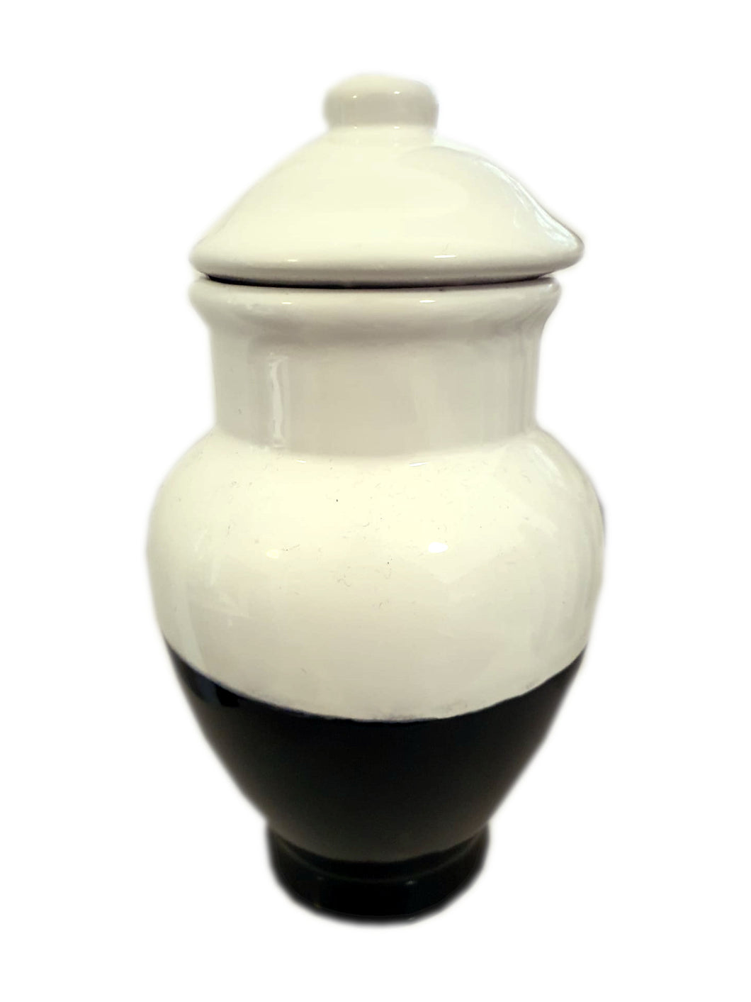 Quartinha de Loiça Sem Asa Branca/Preta 18cm (Omulu / Preto Velho / Almas /Obaluayê)