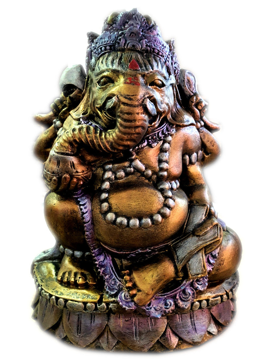 Imagem de Hinduismo: Ganesha Artesanal Ouro 30 x 25cm (4,2Kg)