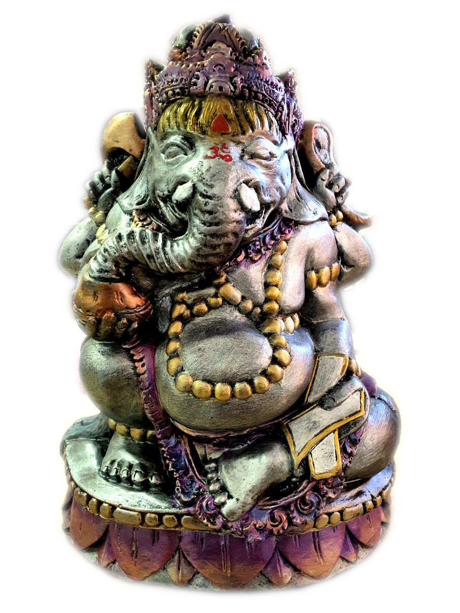 Imagem de Hinduismo: Ganesha Artesanal Prata 30 x 25cm (4,2Kg)